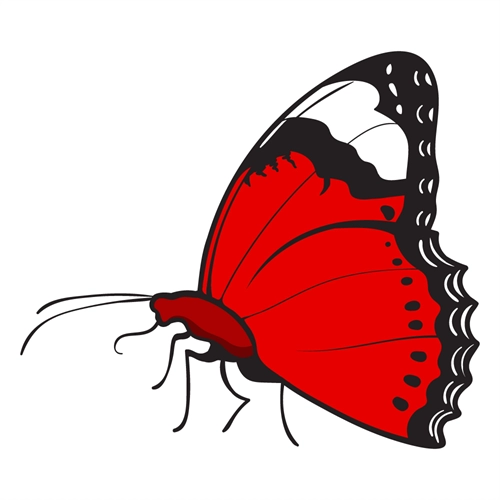 Butterfly Theme Red Butterfly Transparent Sticker Large